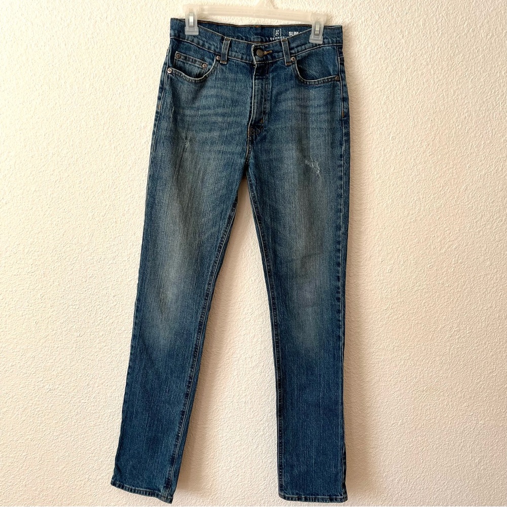 George Blue Slim Straight Leg Mens Jeans Size 29X32